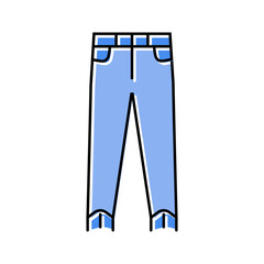 frayed hems jeans diy fashion handmade color icon vector. frayed hems jeans diy fashion handmade sign. isolated symbol illustration