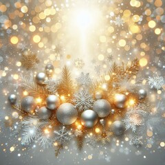 Illustration of shiny Christmas decorations for cards, backgrounds and design
