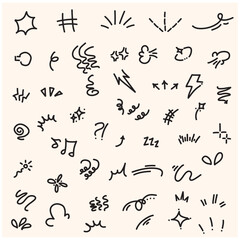 Sketch line elements With illustration style doodle