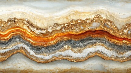 Obraz premium Luxury Onyx Texture in Gold and White Colors. Elegant Panoramic Background for Design.