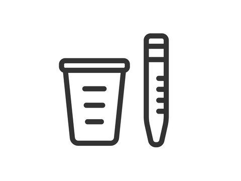 尿検査キットのアイコン（線画）のイラスト