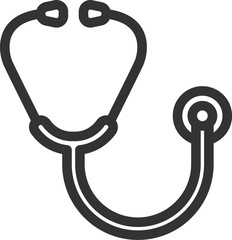 聴診器のアイコン（線画）のイラスト