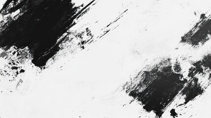Obraz premium Abstract black and white brush strokes on a light background.