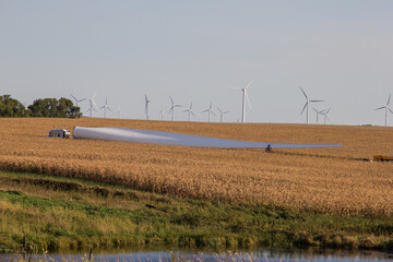 truck hauling a wind turbine blade
