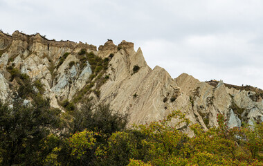 Fototapeta premium Clay cliffs in omarama new zealand natural beauty geological interest 