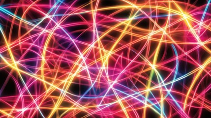 Abstract colorful glowing lines background.