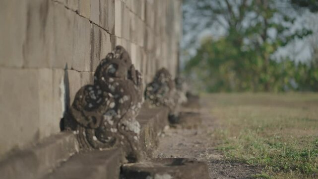 Yogyakarta, Indonesia - Candi Ratu Boko Palace archaeological site in Java. South of Prambanan temple complex during Sunset