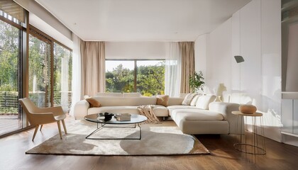 Incorporating plants into white and neutral living room designs