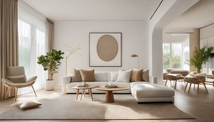 Fototapeta premium Choosing the right decorative items for white and neutral living rooms