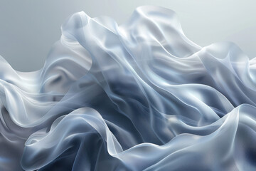 Obraz premium an elegant and abstract spectacle reminiscent of translucent silk fabrics gently swaying in the air. 
