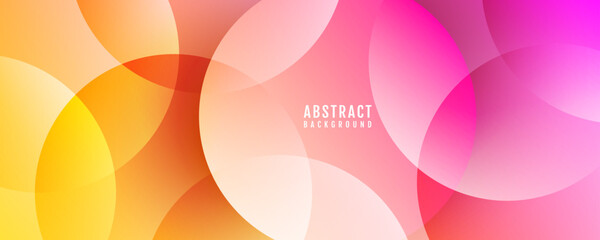 3D orange pink abstract background overlap layer on bright space with circles effect decoration. Modern graphic design element cutout style concept for web banner, art, flyer, card, or brochure cover © Arroyan Art