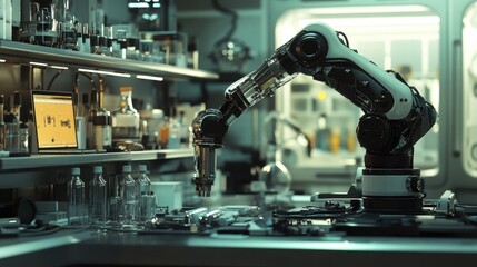 Fototapeta premium Robotic Arm in Modern Laboratory