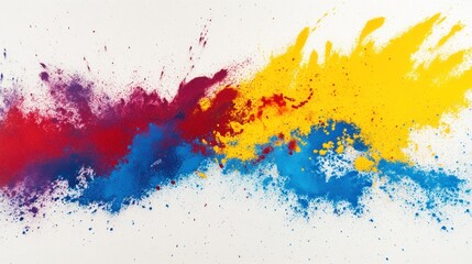 Obraz premium Abstract colorful paint explosion on white background.