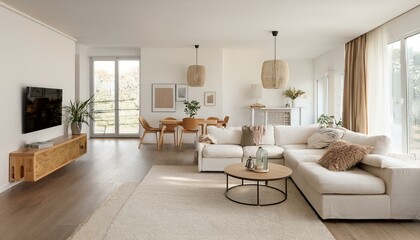 Maximizing space in small white and neutral living rooms with clever design solutions and furniture choices that work well
