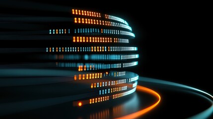 Abstract Digital Sphere Data Visualization Lights