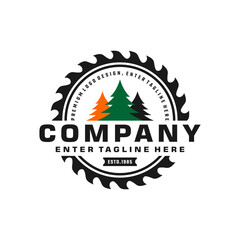 saw blade vector design, carpentry tool logo design, editable design, professional saw blade logo, premium, wood working