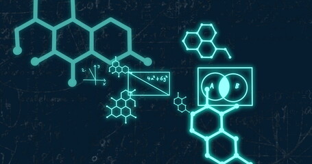 Image of mathematical equations on black background