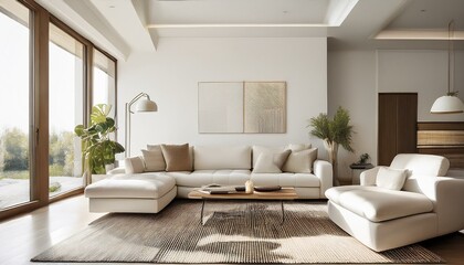 Creating a Relaxing Retreat in White and Neutral Living Room