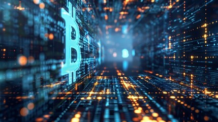 Fototapeta premium The steady hum of virtual currency transactions echoes off the walls a modern symphony that continues to evolve and expand.