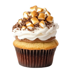 Marshmallow Cupcake With Chocolate And Sprinkles