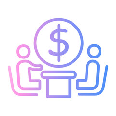 negociation Line Gradient Icon