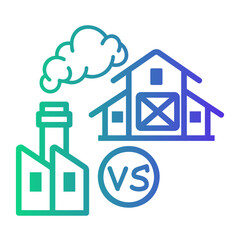 building Line Gradient Icon