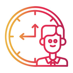 clock Line Gradient Icon