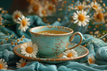 Fototapeta premium A cup of chamomile tea, 