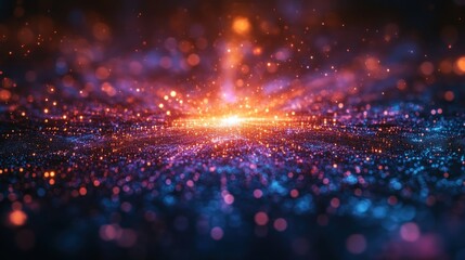 Fototapeta premium Abstract glowing particles background.