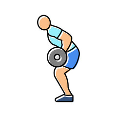 bent over rows arm fitness exercise color icon vector. bent over rows arm fitness exercise sign. isolated symbol illustration