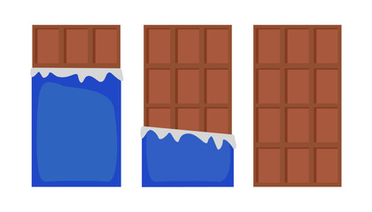 chocolate with blue packaging vector, simple checkered chocolate illustrator vector