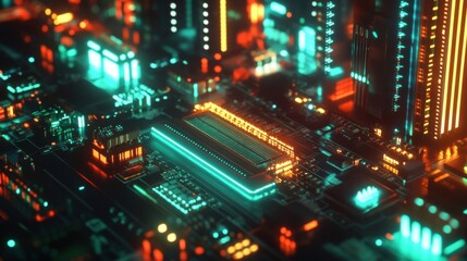 Obraz premium Futuristic Circuit Board Technology