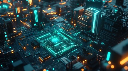 Obraz premium Futuristic Circuit Board Technology