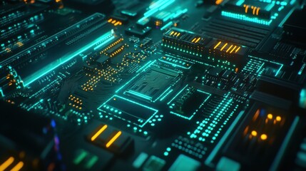 Fototapeta premium Futuristic Circuit Board Technology