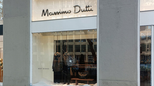 Protesters smashed a Massimo Dutti shop showcase window on Shota Rustaveli Avenue, Tbilisi, Georgia