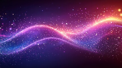 Obraz premium Abstract glowing wave of particles.