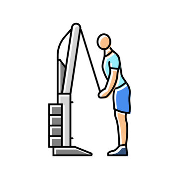cable tricep pushdowns arm fitness exercise color icon vector. cable tricep pushdowns arm fitness exercise sign. isolated symbol illustration