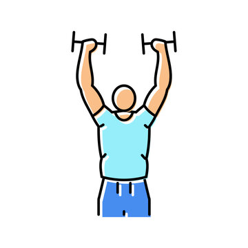 dumbbell kickbacks arm fitness exercise color icon vector. dumbbell kickbacks arm fitness exercise sign. isolated symbol illustration