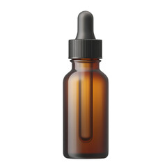Fototapeta premium a small, frosted glass essential oil bottle with a dropper cap and a minimalist label, isolated on transparent background png