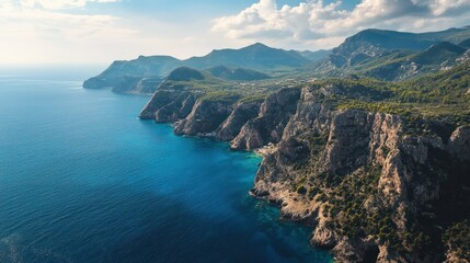 Fototapeta premium Aerial landscape drone view.