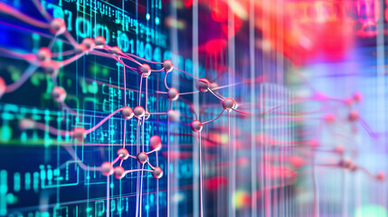 Fototapeta premium Complex web of interconnected nodes and lines forming a neural network illustration. Visual representation of artificial intelligence and machine learning concepts.