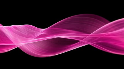 Abstract pink wave on black background.