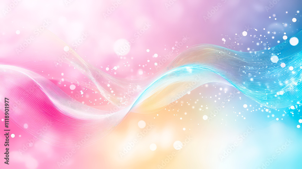 Poster Colorful abstract swirls create a dreamy and vibrant background with soft transitions and bokeh effects
