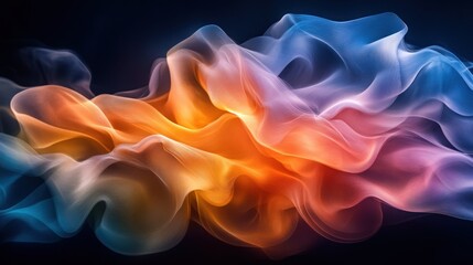 Obraz premium Abstract swirling orange and blue smoke.