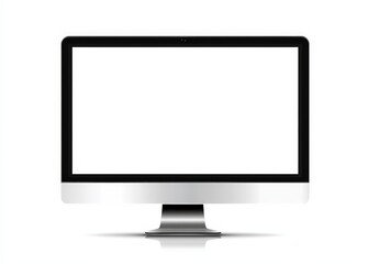 Fototapeta premium Sleek Modern Desktop Monitor with Blank Screen on White Background