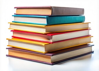 Stack of Books, Realistic Book Stack, Professional Book Photography, High Resolution Book Images, White Background Book Photos