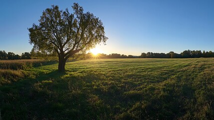 Fototapeta premium panoramic vibrant rural landscape