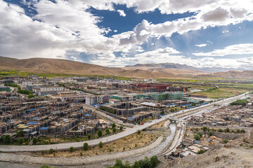 Picturesque shot of a beautiful ancient Buddhist temple in Tibet.