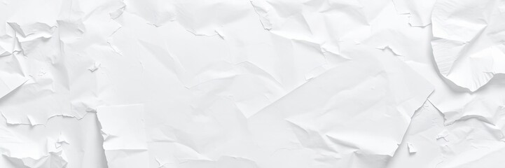 Obraz premium Crumpled paper background with scattered squares of paper on the floor, disheveled paper, crinkled paper
