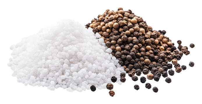 Exploring the textures of salt and pepper blends, cut out - stock png.